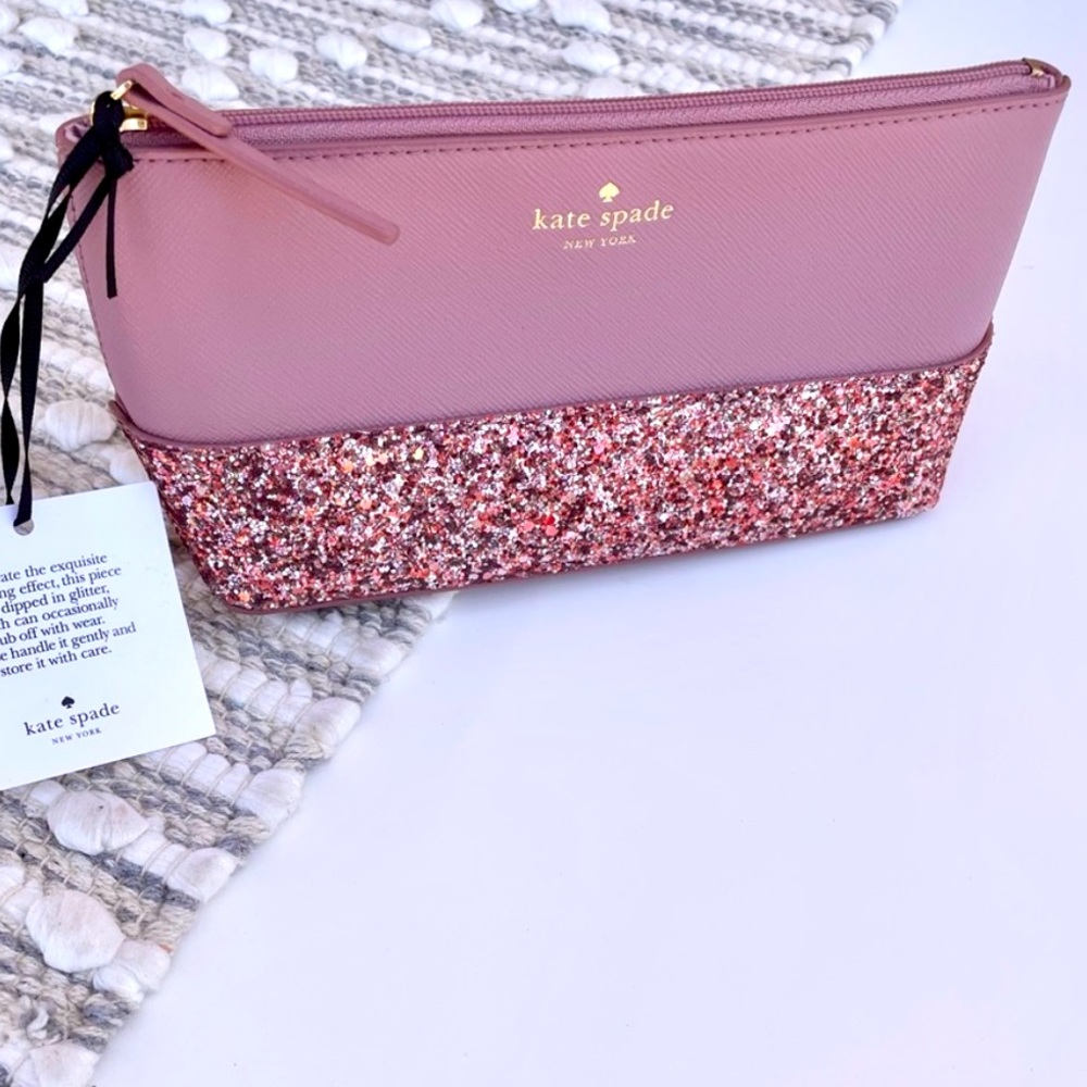 NWT ♠️ Kate Spade Little Shiloh Cosmetic Makeup Bag Greta Court Dusty Peony